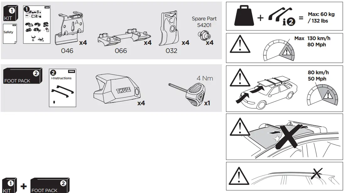 THULE 186145 Roof Bar Fitting Kit-fig1