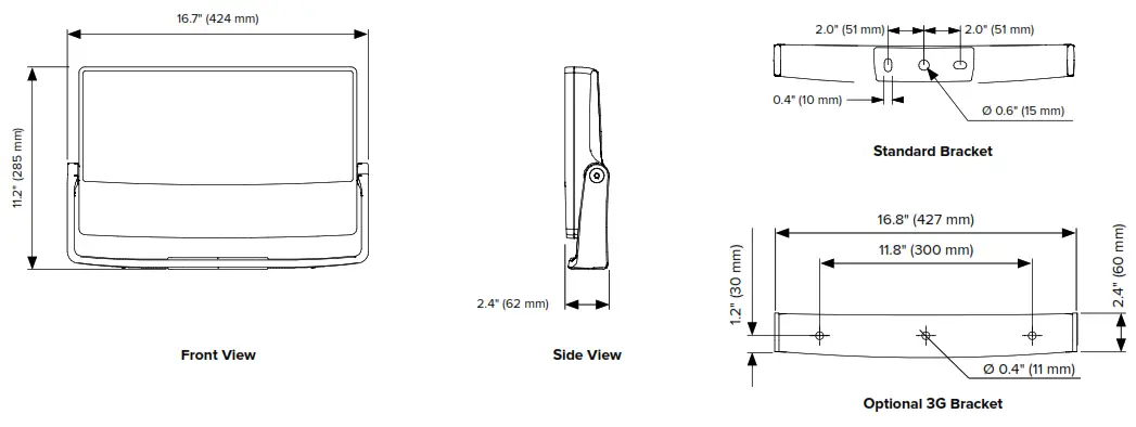 LUMASCAPE LS9162 Quadralux Q6 Foundation Spotlight - Dimensions