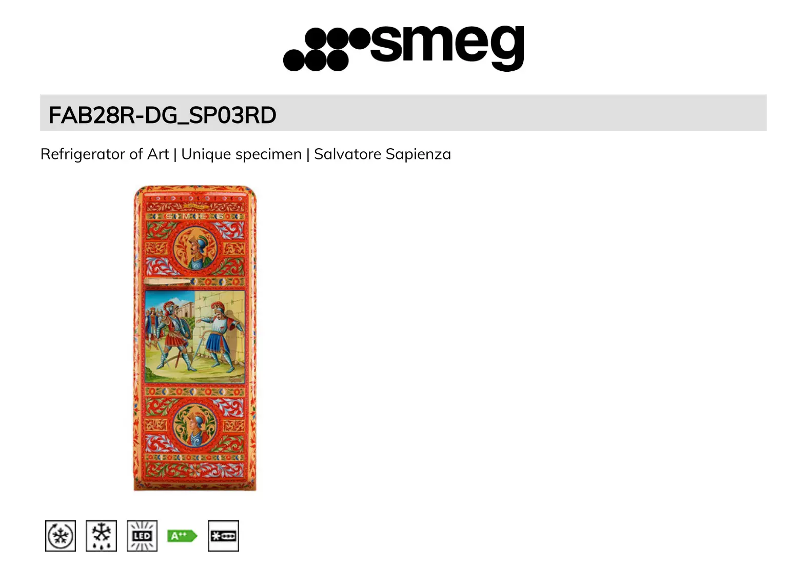 smeg FAB28R-DG-SP03RD Free Standing Refrigerator User Manual