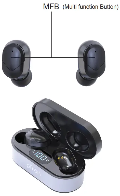 pTron Bassbuds Plus True Wireless Bluetooth 5.0 in Ear Earbuds - Button Operations