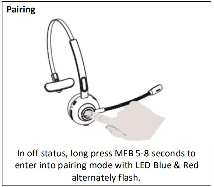 DIGITUS DA-12211 ON EAR BLUETOOTH HEADSET - Pairing