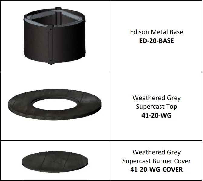 THE OUTDOOR GREATROOM COMPANY ED-20 Edison Fire Pit Table-fig2