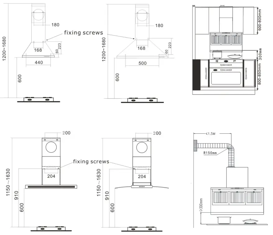 LIVINOX LCH COPPERBLK-90BL Kitchen Hood - Installation