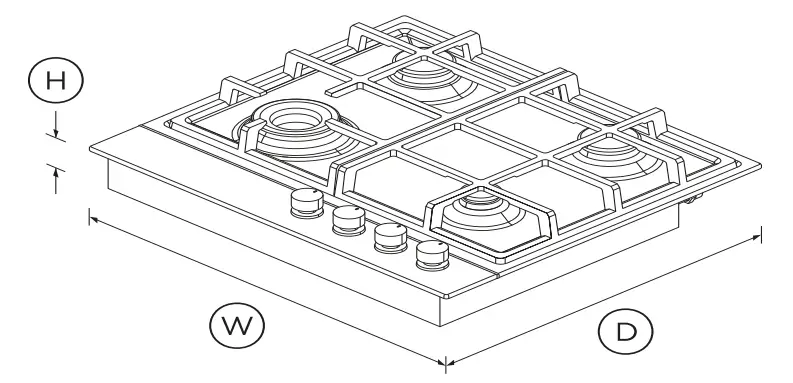 FISHER PAYKEL CG604DNGX1 60cm Gas on Steel Hob - fiig