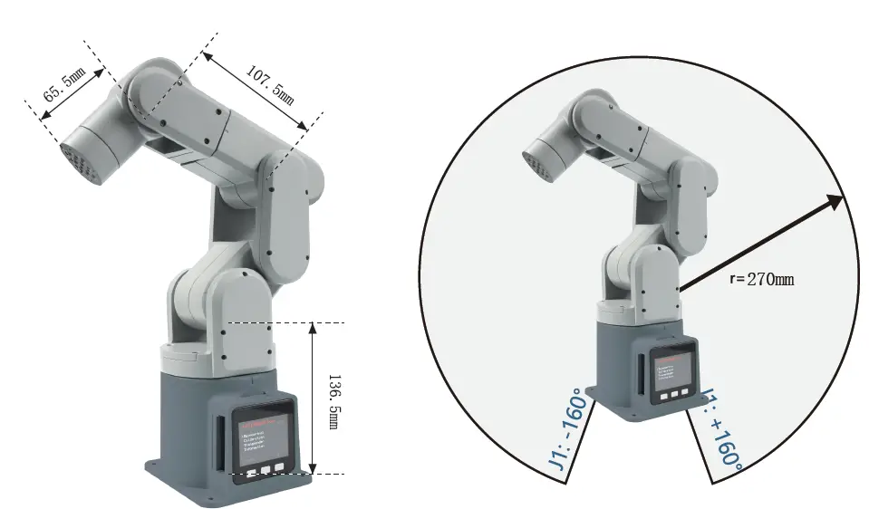 Elephant Robotics mechArm 270-M5 Axis Robot Arm 1