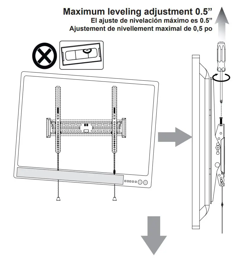 AVARRO NX-TM2460 Tilt Medium TV Mount User Manual - ADJUST THE SCREWS