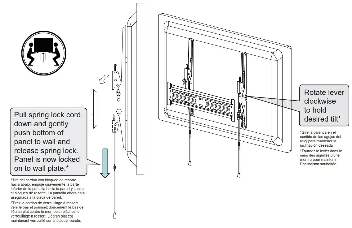 AVARRO NX-TM2460 Tilt Medium TV Mount User Manual - ATTACH PANELTO WALL