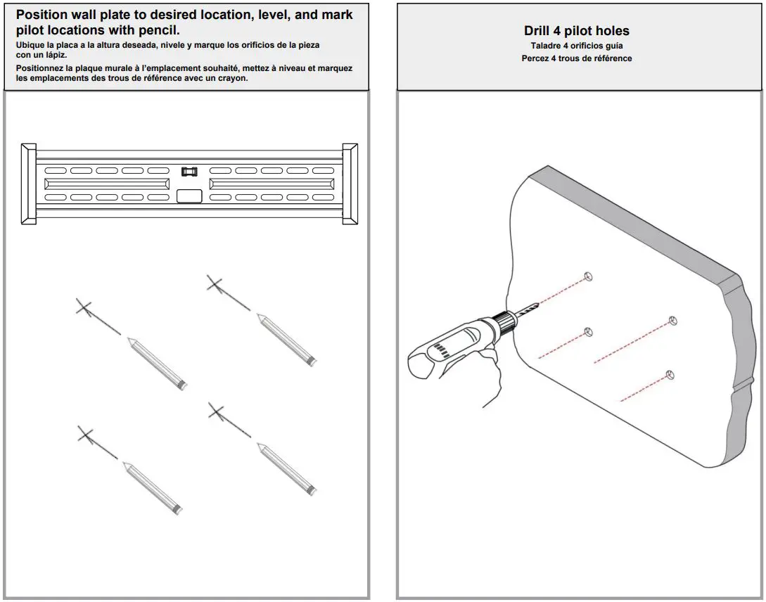 AVARRO NX-TM2460 Tilt Medium TV Mount User Manual - POSITION WALL PLATE