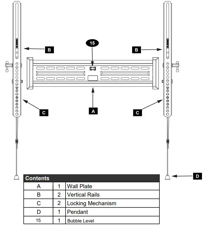 AVARRO NX-TM2460 Tilt Medium TV Mount User Manual - PRODUCT COMPONENT PARTS