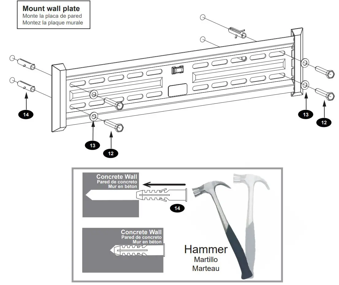 AVARRO NX-TM2460 Tilt Medium TV Mount User Manual - SOLID CONCRETE INSTALLATION