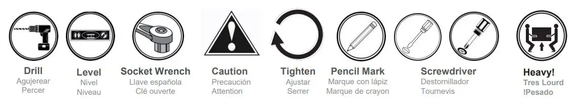 AVARRO NX-TM2460 Tilt Medium TV Mount User Manual - SYMBOLS