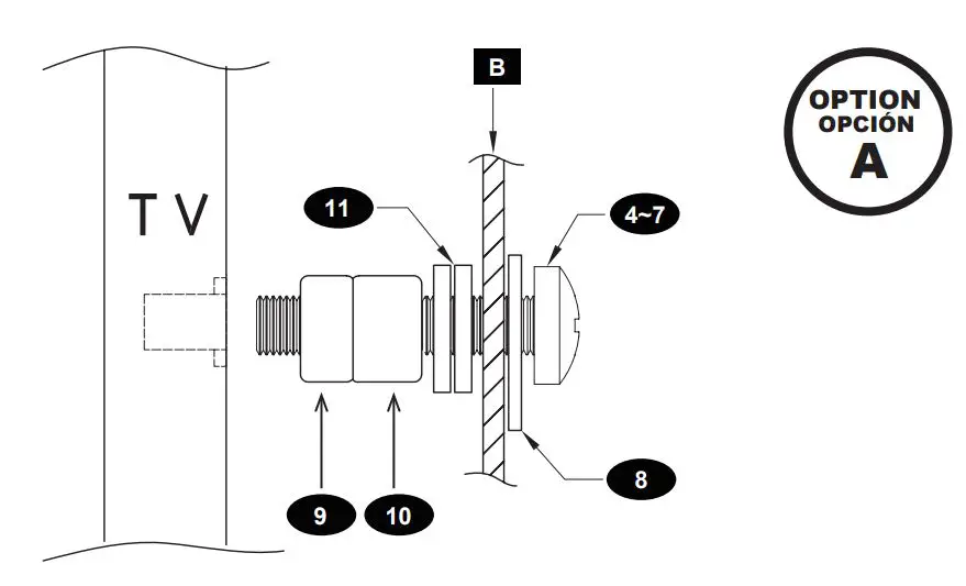 AVARRO NX-TM2460 Tilt Medium TV Mount User Manual - USE M8 STEEL WASHER