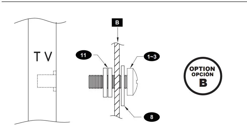 AVARRO NX-TM2460 Tilt Medium TV Mount User Manual - USE M8 STEEL WASHER