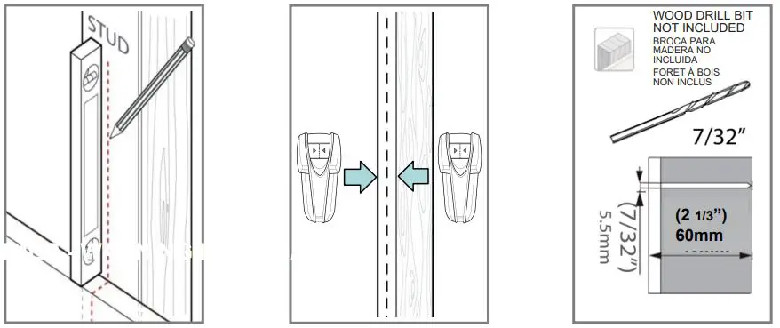 AVARRO NX-TM2460 Tilt Medium TV Mount User Manual - WOOD STUD INSTALLATION