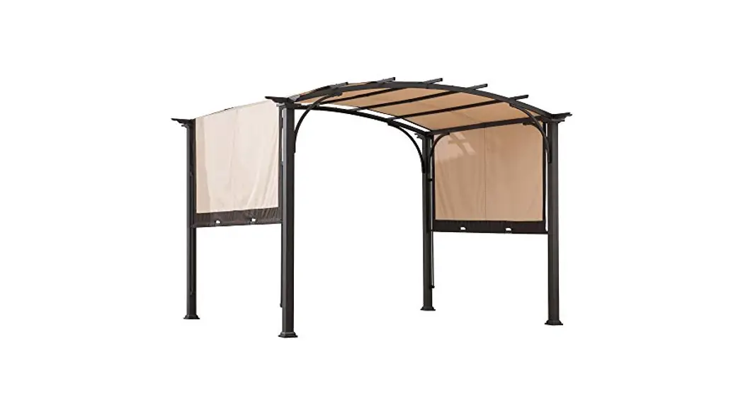 Sunjoy A106005400 Lindt 10x8 Ft. Steel Arched Pergola With 2-tone Adjustable Shade Instruction Manual