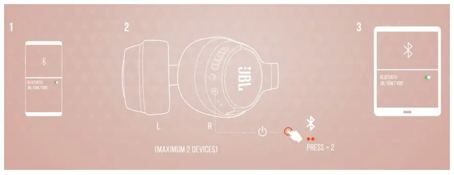 JBL 710BT Wireless Over-Ear Headphones - Multi-point Connection