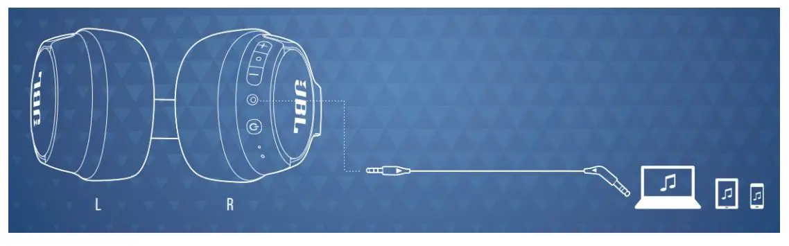 JBL 710BT Wireless Over-Ear Headphones - Wired Listening Mode