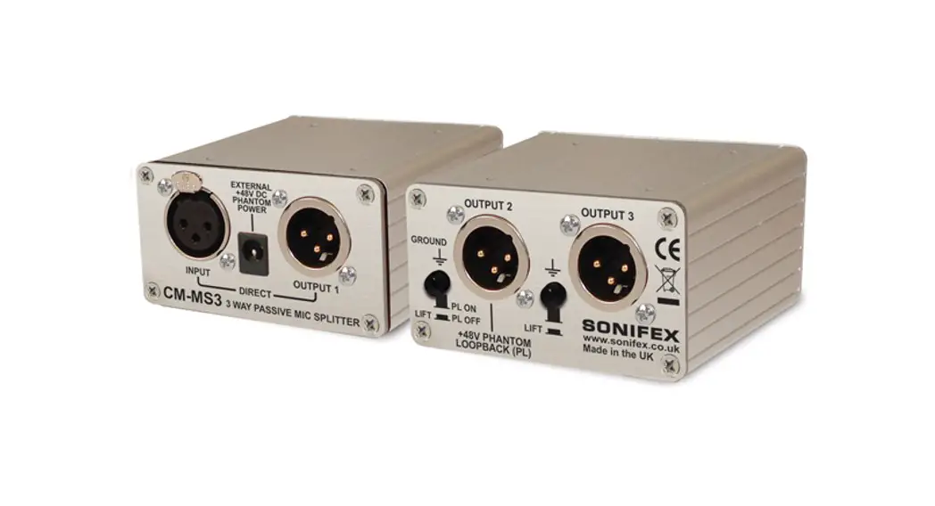Sonifex Cm-ms3 Single 3 Way Passive Microphone Splitter User Manual