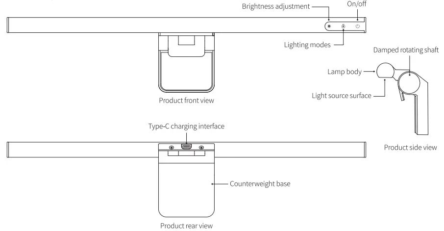 Baseus DGIWK-B01 i-work Series USB Asymmetric Light Source Screen Handing Light - overviwe