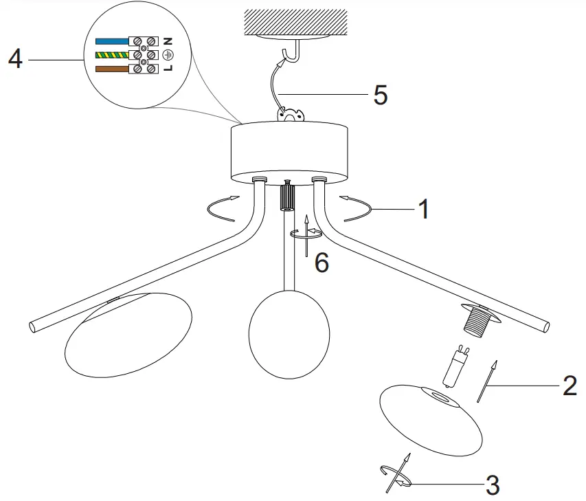 RYDENS 4201890 Imperia Ceiling Lamp - fig 1