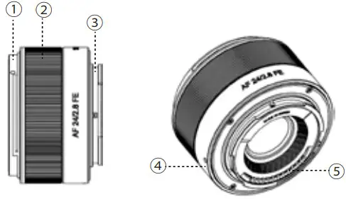 ROKINON 24MM F2.8 AF Sony E Mount Datasheet - Parts