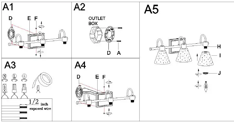 ZEVNI-A04773W3 22-Inch 3-Light-Black-Gold-Modern-Contemporary-Vanity-Light-4