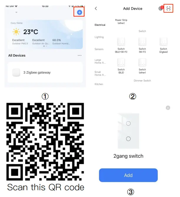 Steps for connecting the APP to the device