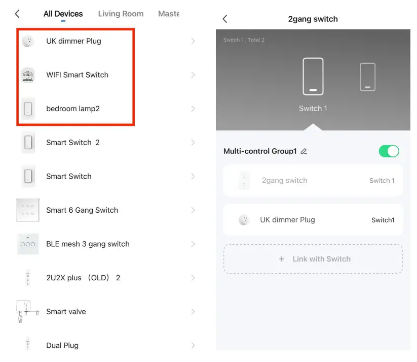 How to achieve multi-control association (only for N+L wire)