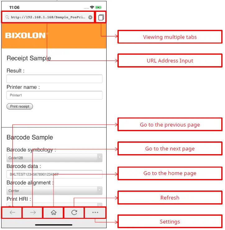 BIXOLON Web Print SDK iOS Software 02