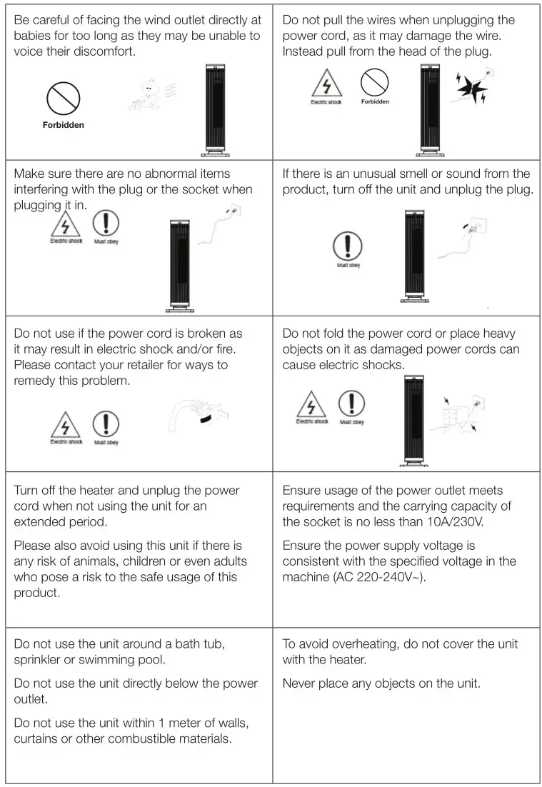 Dimplex 2 In 1 Ceramic Heater And Cooling Fan - SAFETY WARNINGS 2