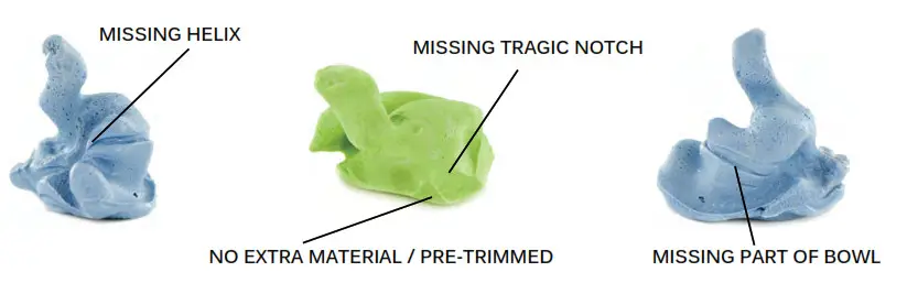 MEE audio Tips For Your Audiologist - REJECTABLE IMPRESSIONS