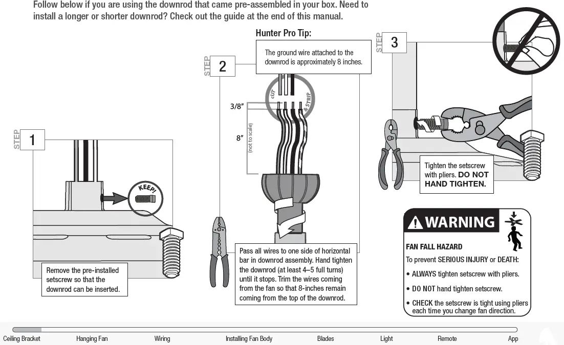 Installing the Downrod
