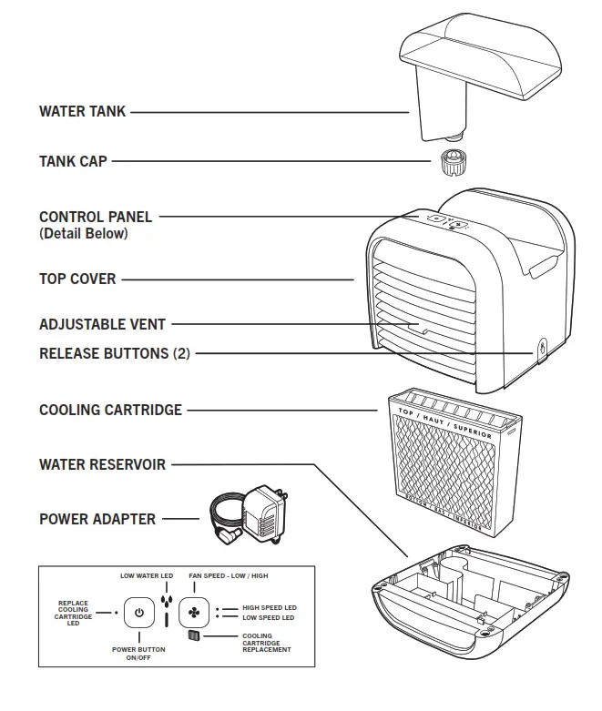 Homedics PAC-25 mychill Personal Space Cooler all Images