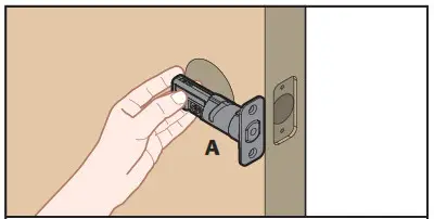 Install the latch and strike A