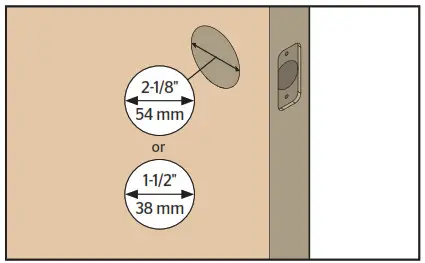 Prepare the door and check dimensions A