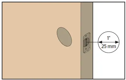 Prepare the door and check dimensions C