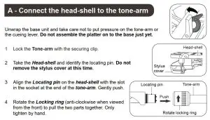 FIG 4 Connect the head-shell to the tone-arm