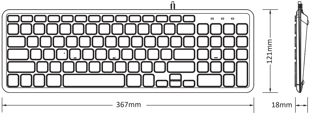 perixx PERIBOARD-213 Wired Scissor Key Keyboard - Product