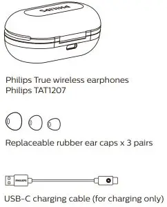 PHILIPS TAT1207 True Wireless Stereo Earbuds - box