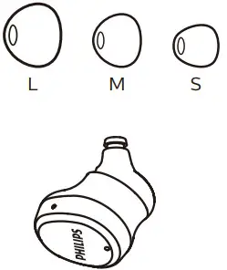 PHILIPS TAT1207 True Wireless Stereo Earbuds - wear