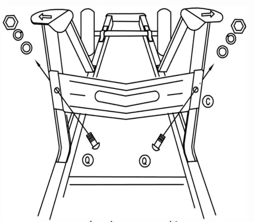 Ground Work Pro Series 8 Cubic Feet Wheelbarrow - Leg brace assembly