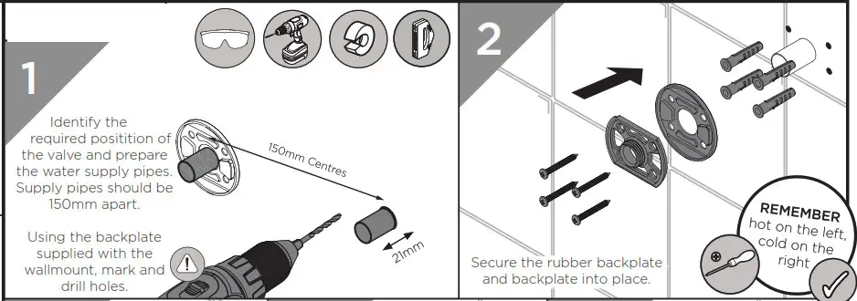 BRISTAN CR SHXDIVFF C Carre Exposed Fixed Head Bar Shower- Installation