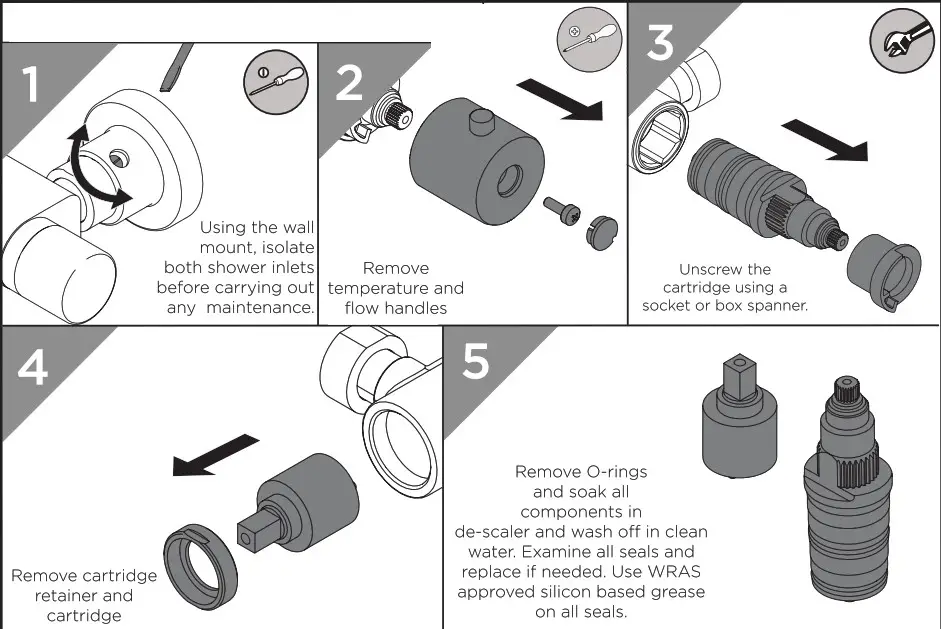 BRISTAN CR SHXDIVFF C Carre Exposed Fixed Head Bar Shower- Maintenance