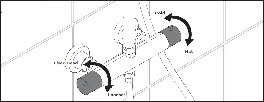 BRISTAN CR SHXDIVFF C Carre Exposed Fixed Head Bar Shower- Operation