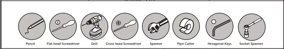 BRISTAN CR SHXDIVFF C Carre Exposed Fixed Head Bar Shower- Tools