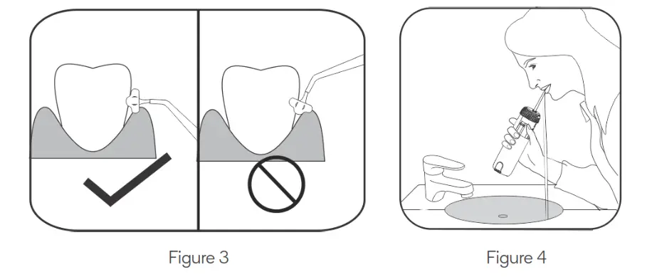 Kogan Cordless Portable Travel Water Flosser - Using the water flosser