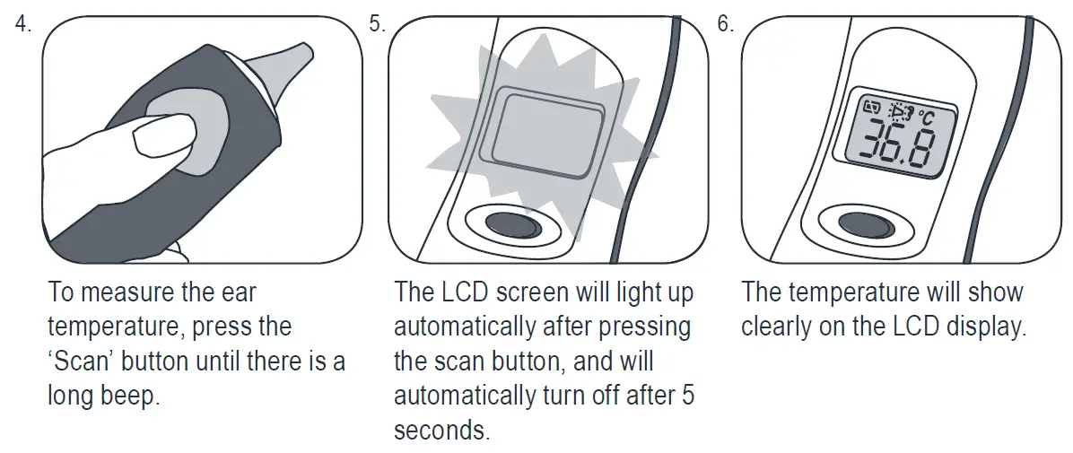 tommetippe TT-423020 Digital Baby Ear Thermometer fig 6