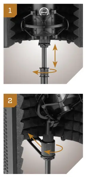 auray RF DT 8 Foldable Desktop Isolation Filter- Attaching a Microphone 2