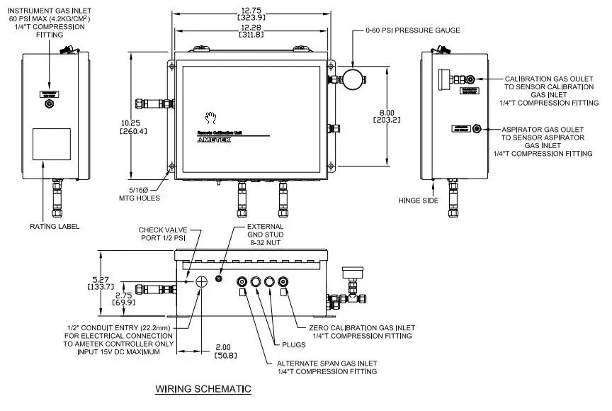 Figure 2-5.1. RCU Mounting Dimensions