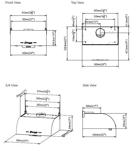 UNIQUE UGP-24CR RH W 24-Inch Range Fig1